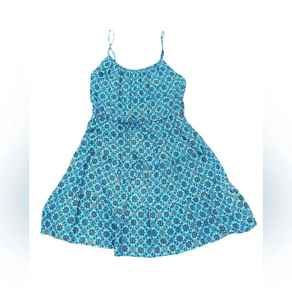 Alice + Olivia 'Cheyla' Geo-Print Mini-Dress Turquoise Multi - Size X Small